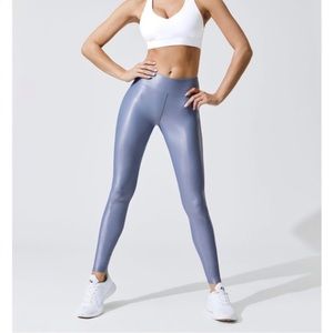 Carbon39 Takara Shine Full Length High Rise Leggings - Light Blue